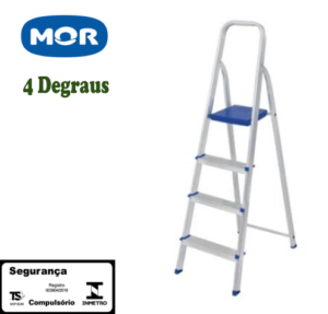 Escada Alumínio 4 Degraus (Mor)