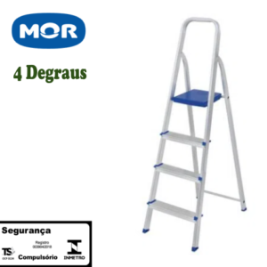 Escada Alumínio 4 Degraus (Mor)