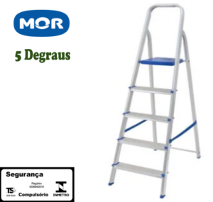 Escada Alumínio 5 Degraus (Mor)