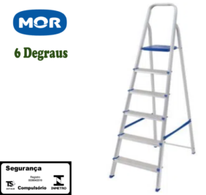 Escada Alumínio 6 Degraus (Mor)