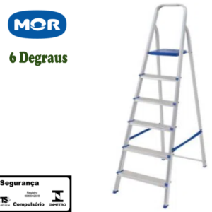 Escada Alumínio 6 Degraus (Mor)
