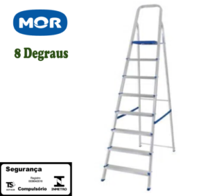 Escada Alumínio 8 Degraus (Mor)