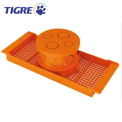 Kit Caixa de Luz Octagonal c/ Suporte p/ Laje Laranja (Tigre)