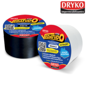 Super Fita Emborrachada UltraDry Branca 100mm x 1,5m (Dryko)
