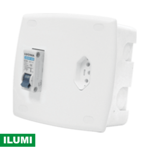Caixa para Ar Condicionado + Tomada de 20A + Disjuntor 25A Embutir Ilumi Cod. 620633